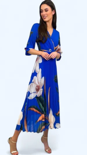 1-A1861 Royal Print Pleat Dress