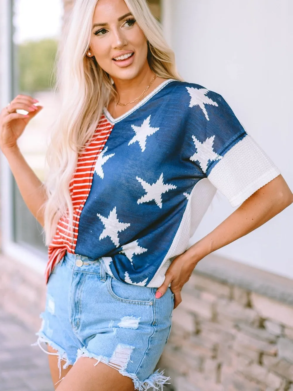 4th of July V-Neck T-Shirt