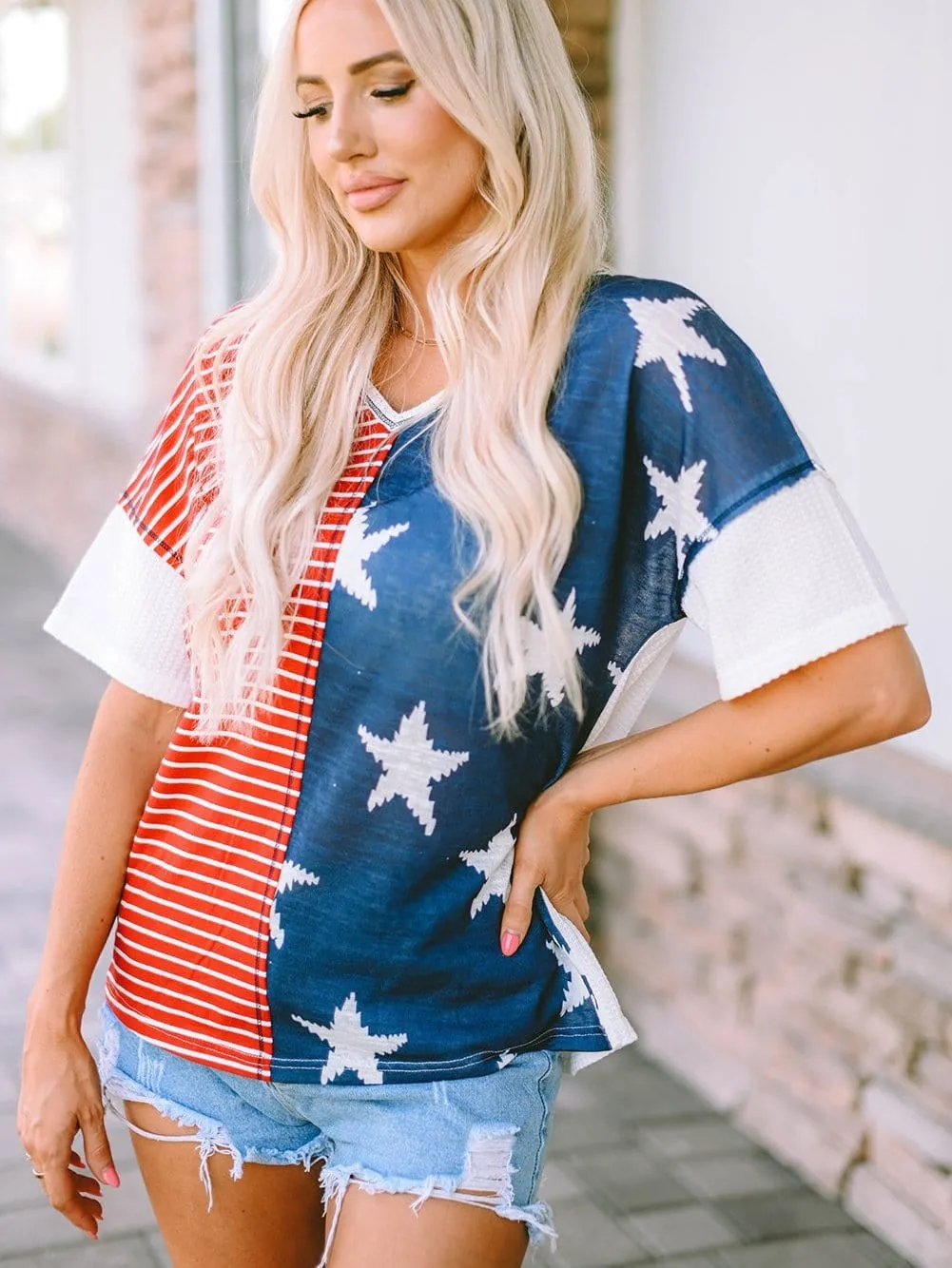 4th of July V-Neck T-Shirt