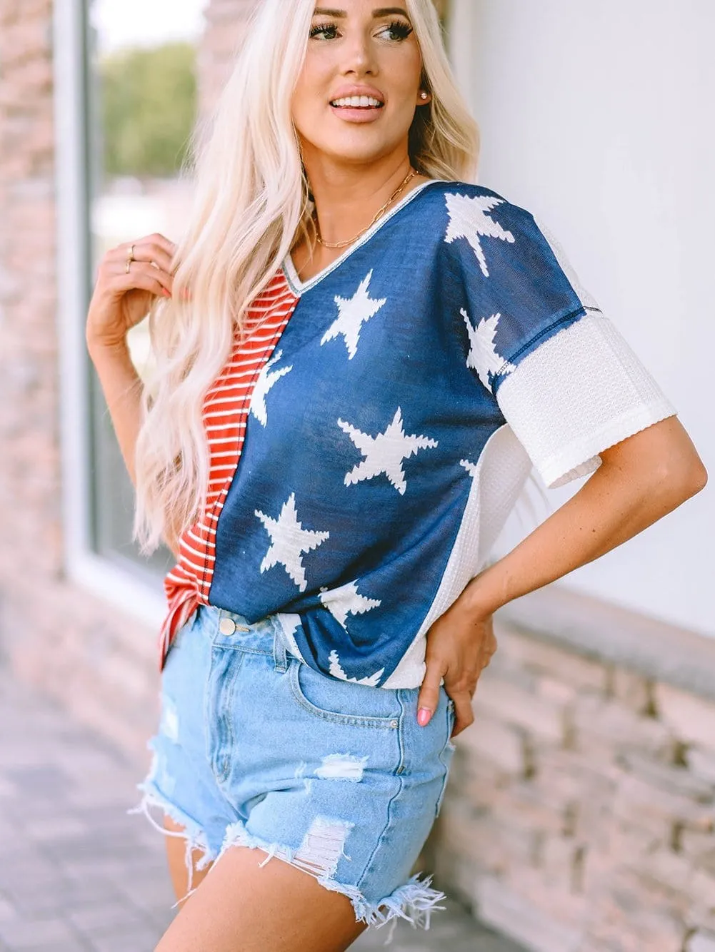 4th of July V-Neck T-Shirt