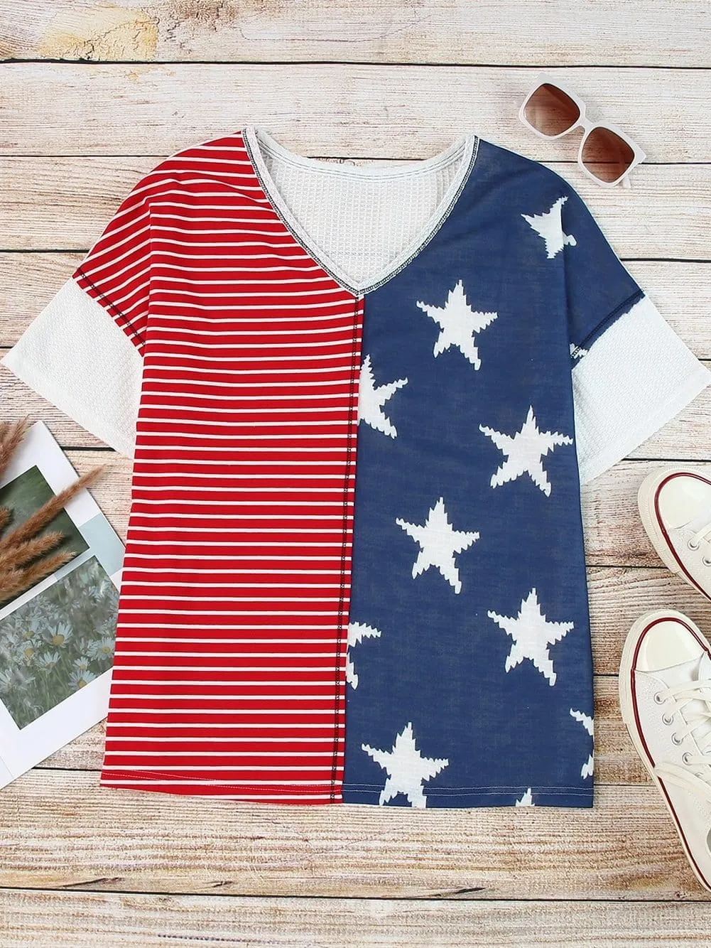 4th of July V-Neck T-Shirt