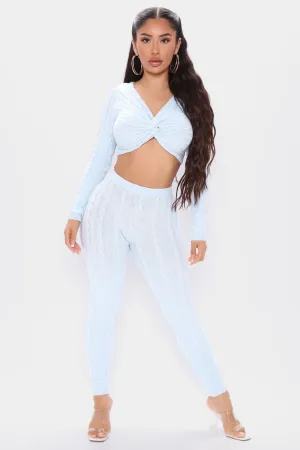 A Little Twist Sweater Legging Set - Light Blue