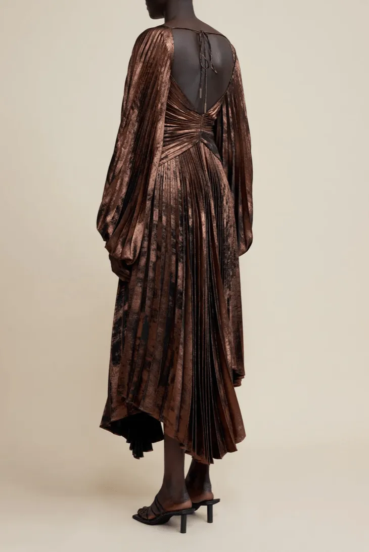 Acler Aurora Midi Dress in Bronze