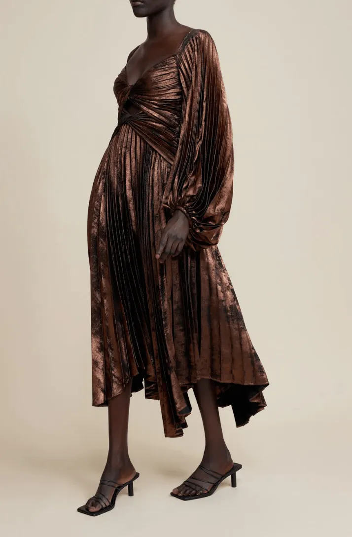 Acler Aurora Midi Dress in Bronze