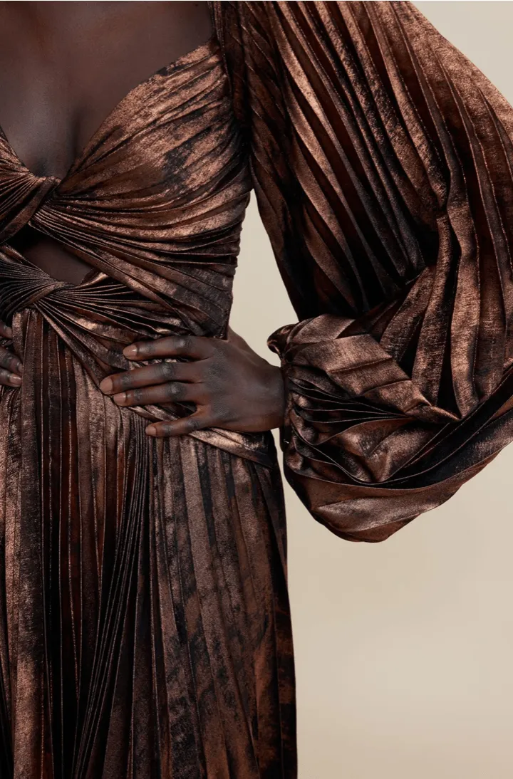 Acler Aurora Midi Dress in Bronze