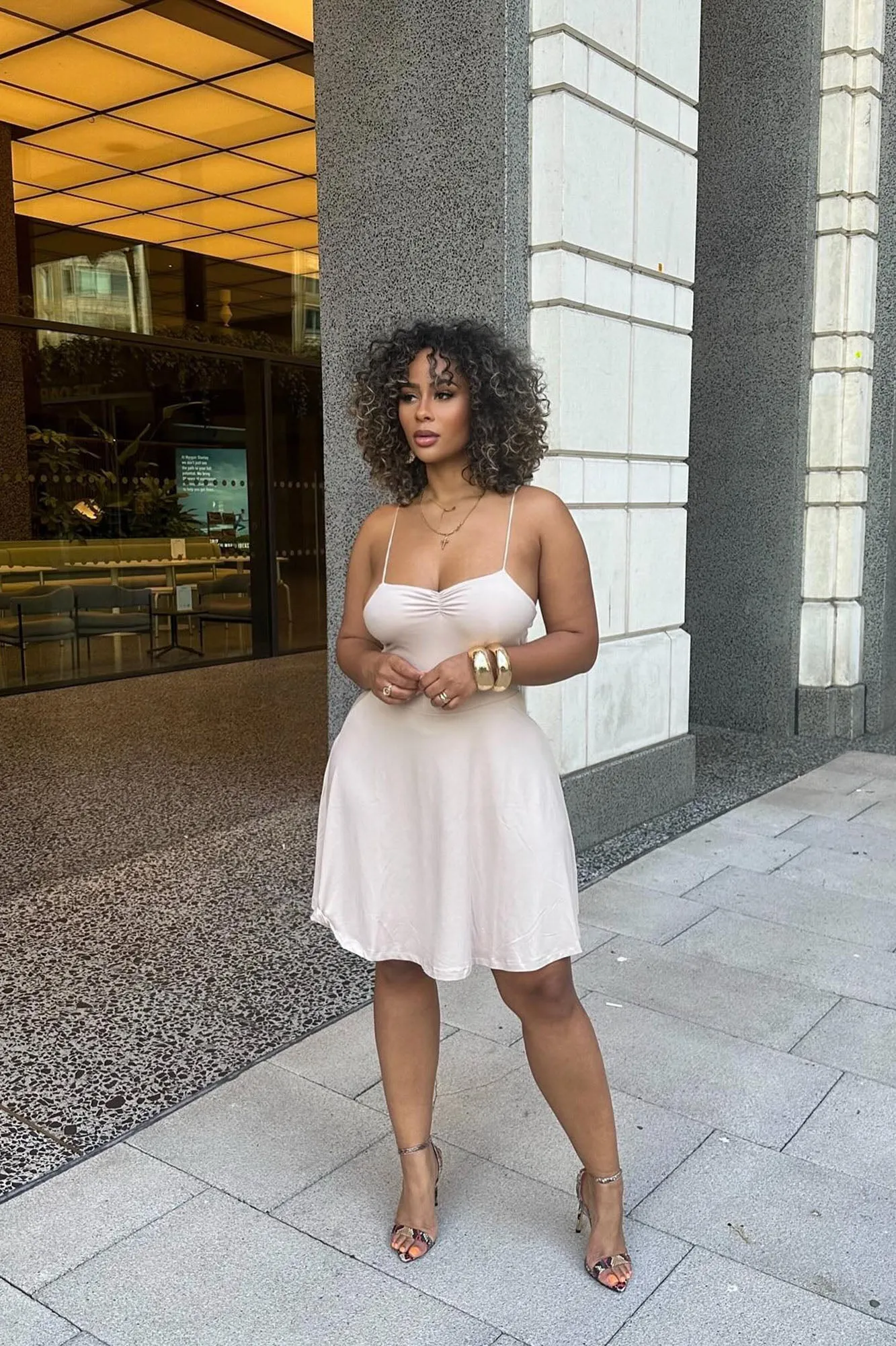 Adriana Essential Mini Dress - Nude