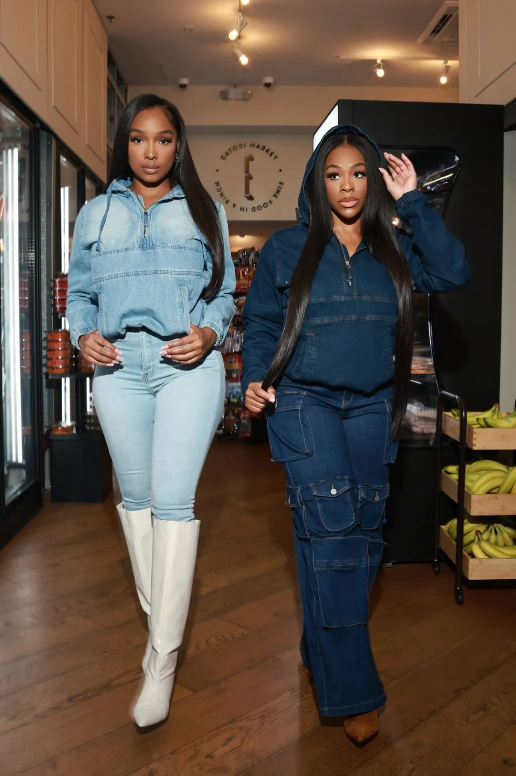 Always Gone Oversized Denim Hoodie - Light Wash
