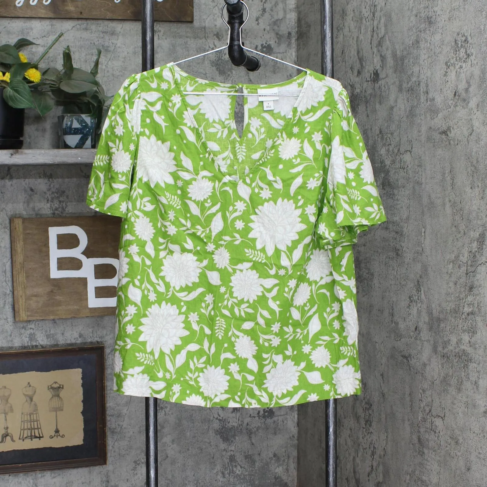 Ava & Viv Women's Plus Size Short Sleeve Blouse 83874968 Green X