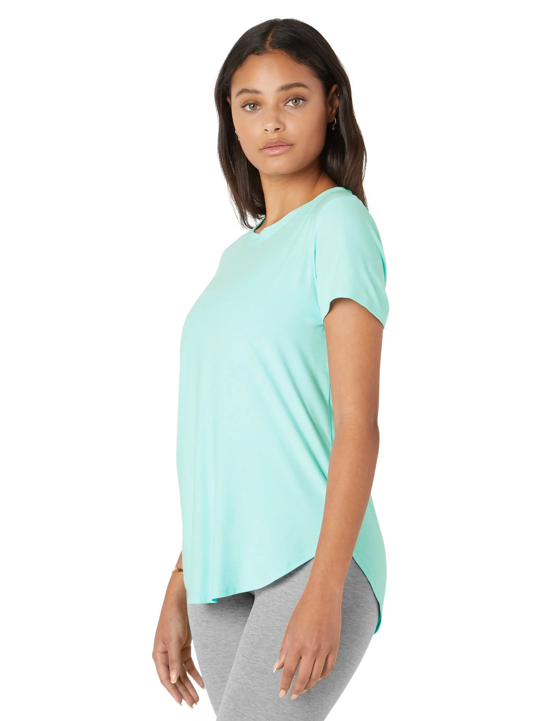 Beyond Yoga Short Sleeve Tee in Pebble Light