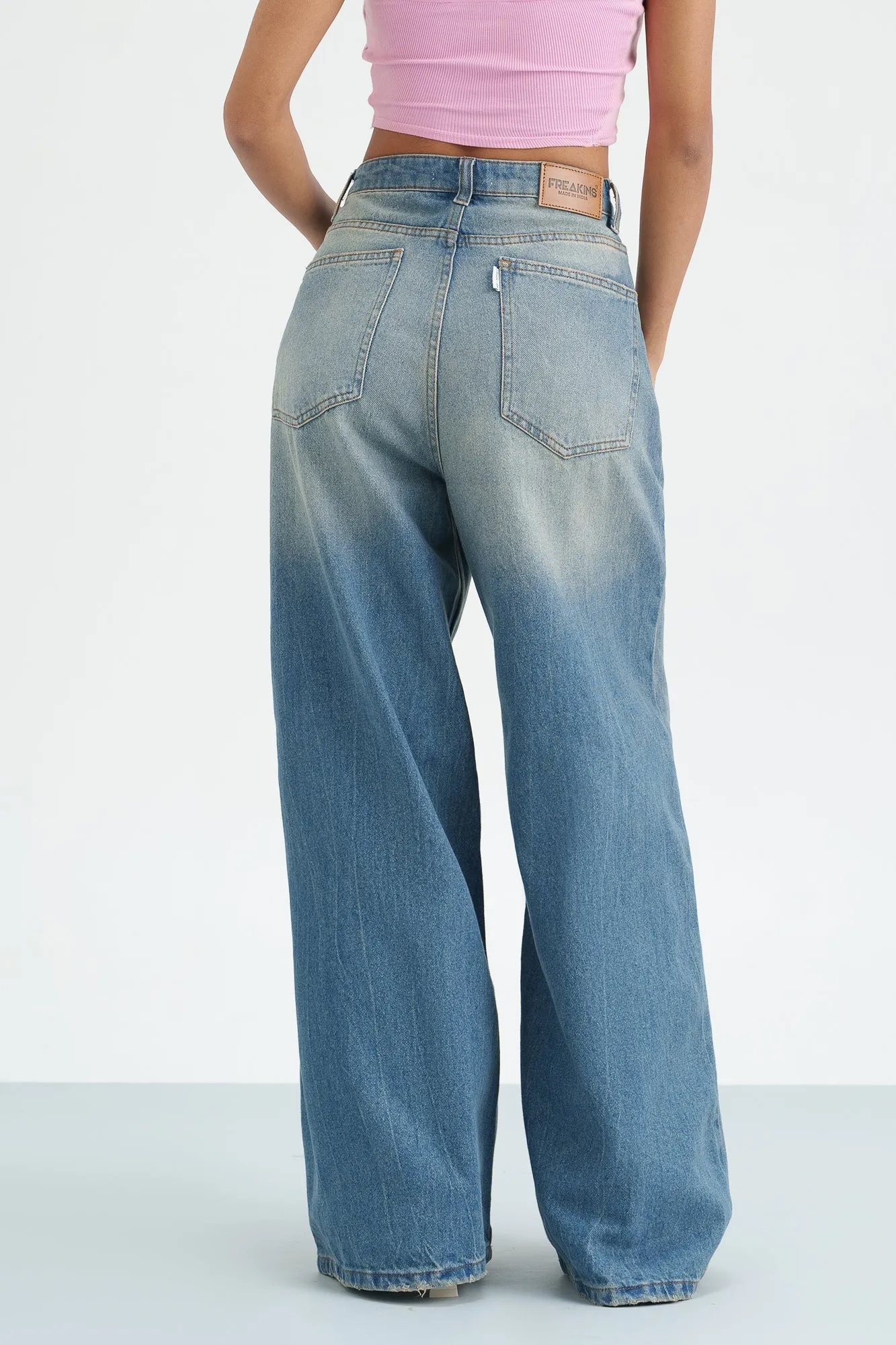 Blue Haze Cropped Wide Leg Jeans