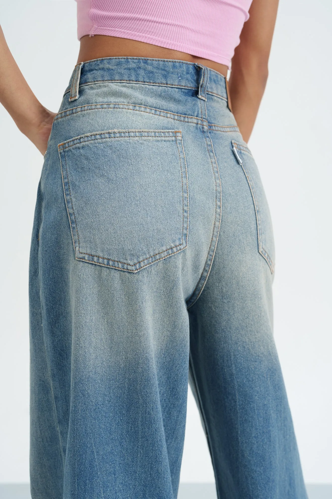 Blue Haze Cropped Wide Leg Jeans