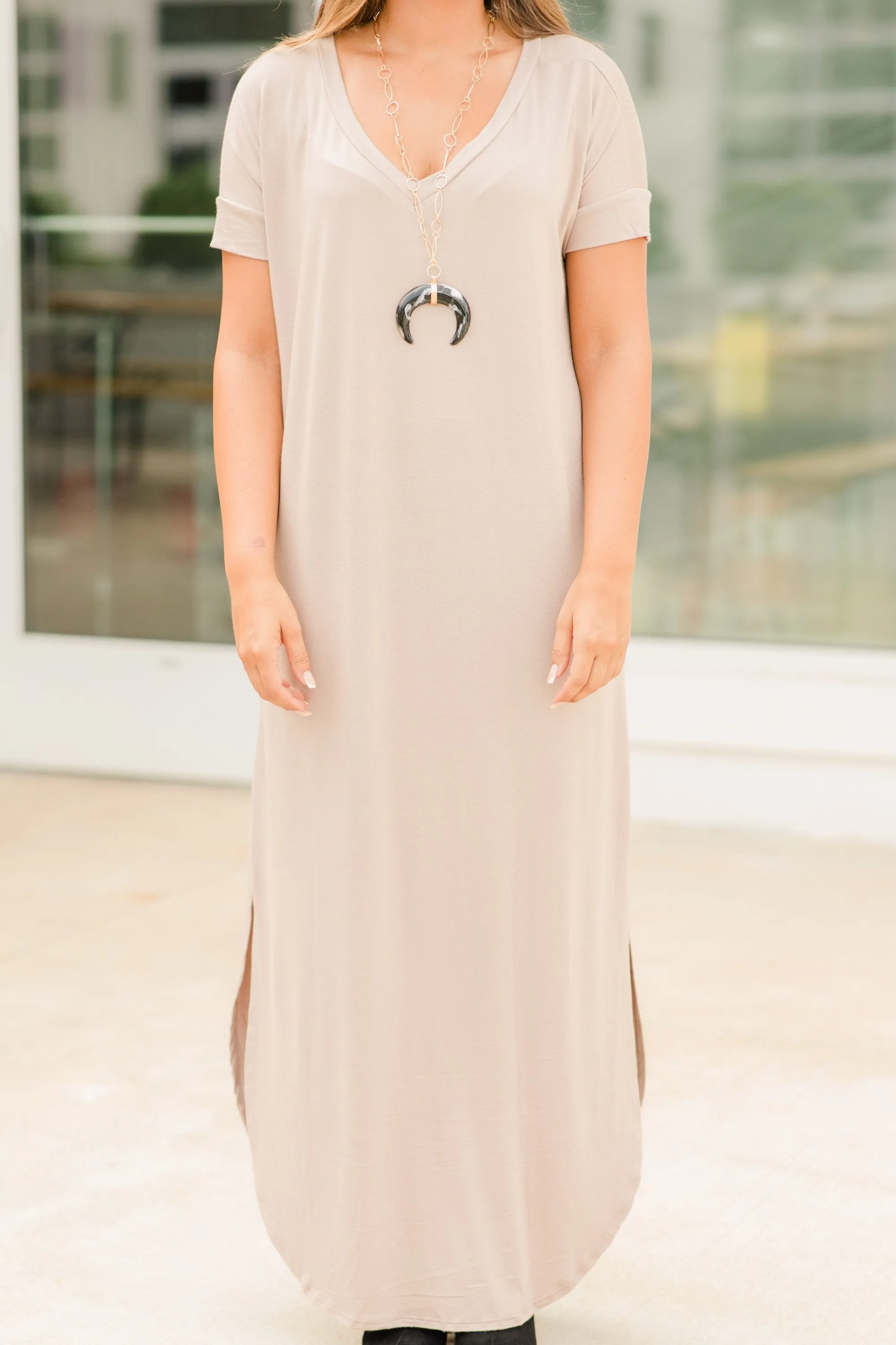 Bring You Home Ash Mocha Brown Maxi Dress