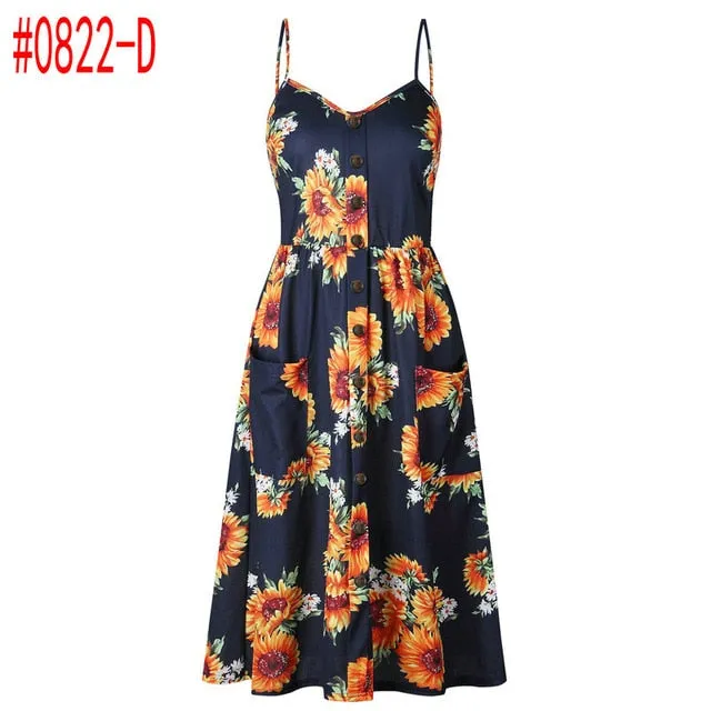 Buttoned Pocket Sundress