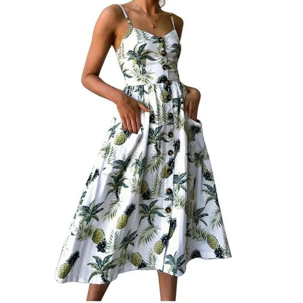 Buttoned Pocket Sundress