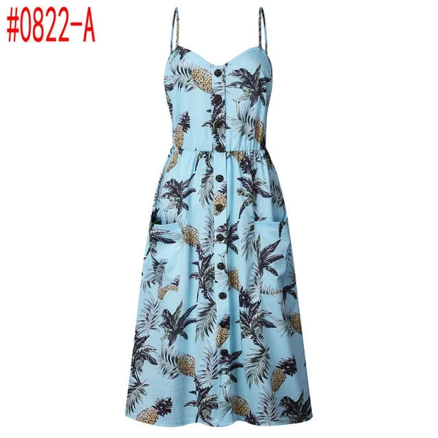 Buttoned Pocket Sundress