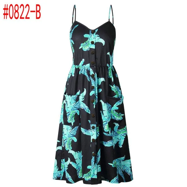Buttoned Pocket Sundress