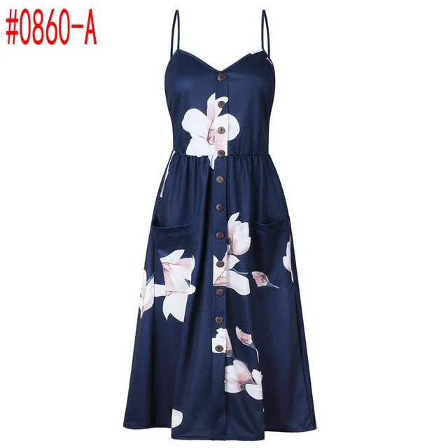 Buttoned Pocket Sundress