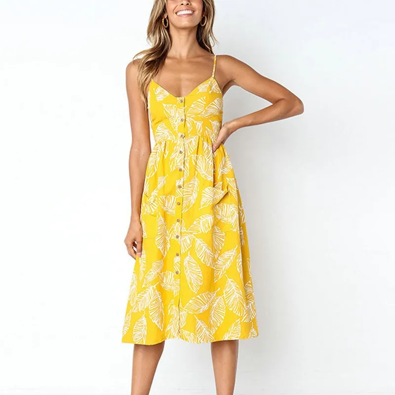 Buttoned Pocket Sundress