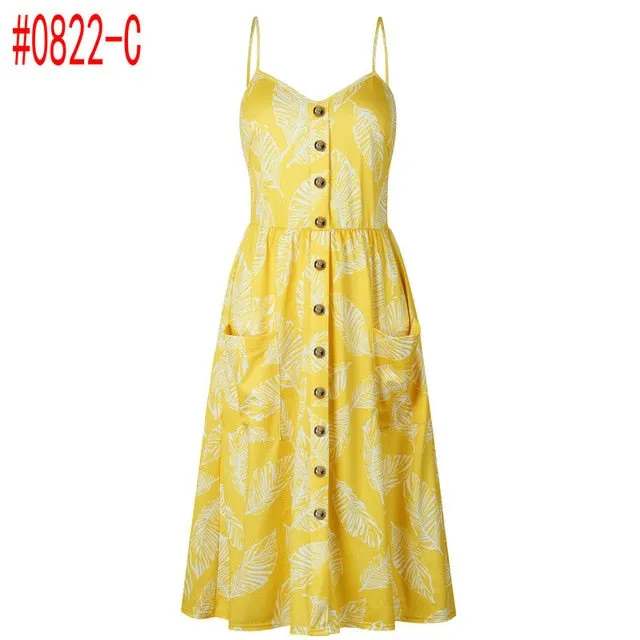 Buttoned Pocket Sundress