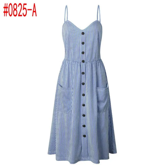 Buttoned Pocket Sundress