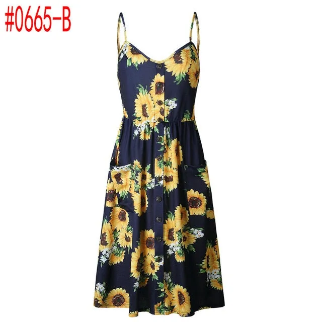Buttoned Pocket Sundress