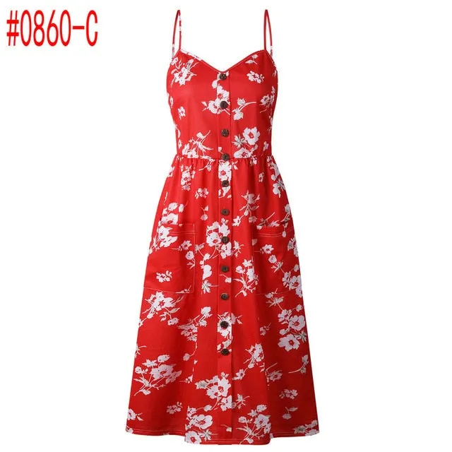 Buttoned Pocket Sundress
