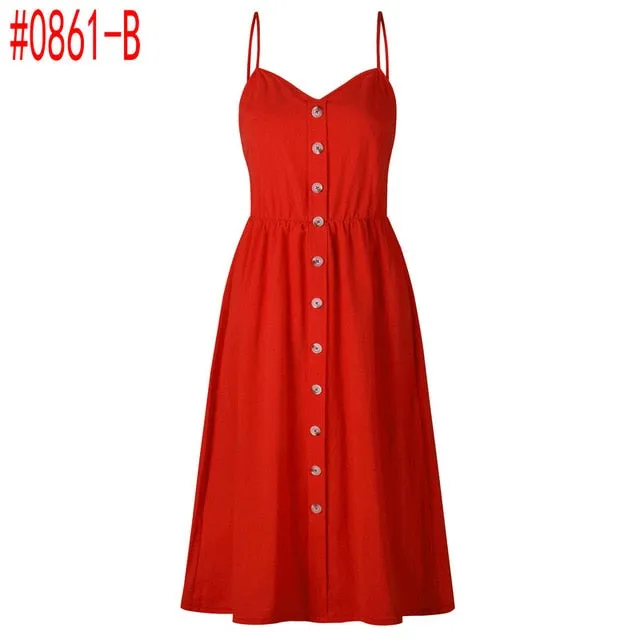 Buttoned Pocket Sundress