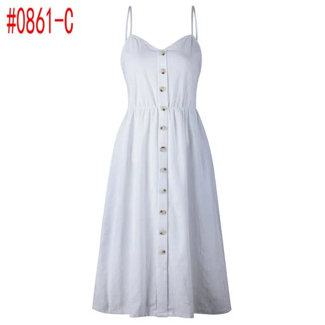 Buttoned Pocket Sundress