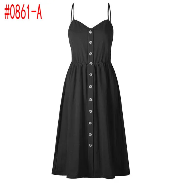 Buttoned Pocket Sundress