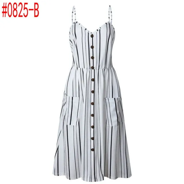 Buttoned Pocket Sundress