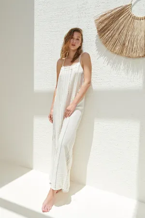 Canggu Maxi Dress - Natural With Stripes