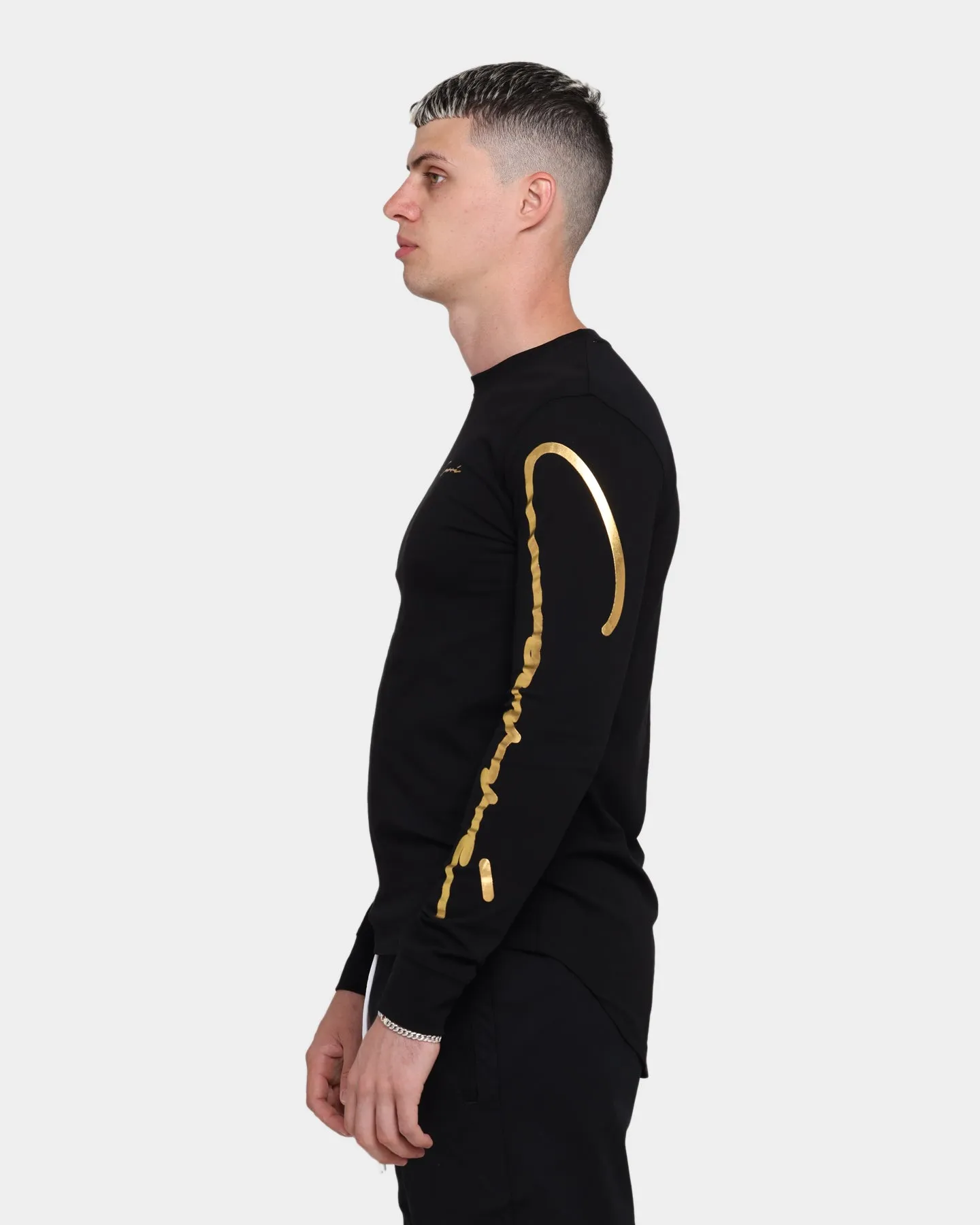 Carrè Men's Script Slim Long Sleeve T-Shirt Black