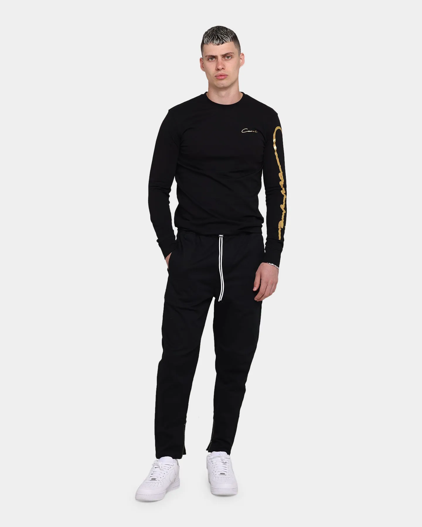 Carrè Men's Script Slim Long Sleeve T-Shirt Black