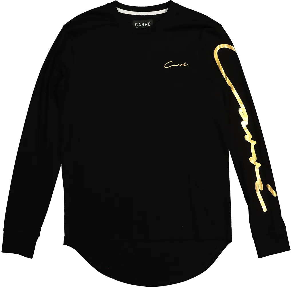 Carrè Men's Script Slim Long Sleeve T-Shirt Black