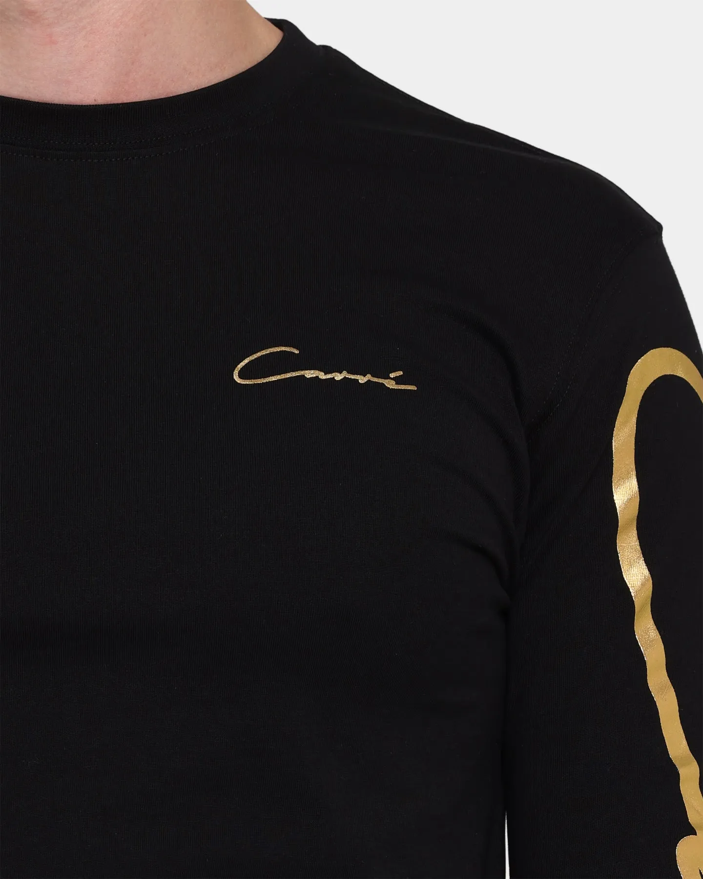 Carrè Men's Script Slim Long Sleeve T-Shirt Black