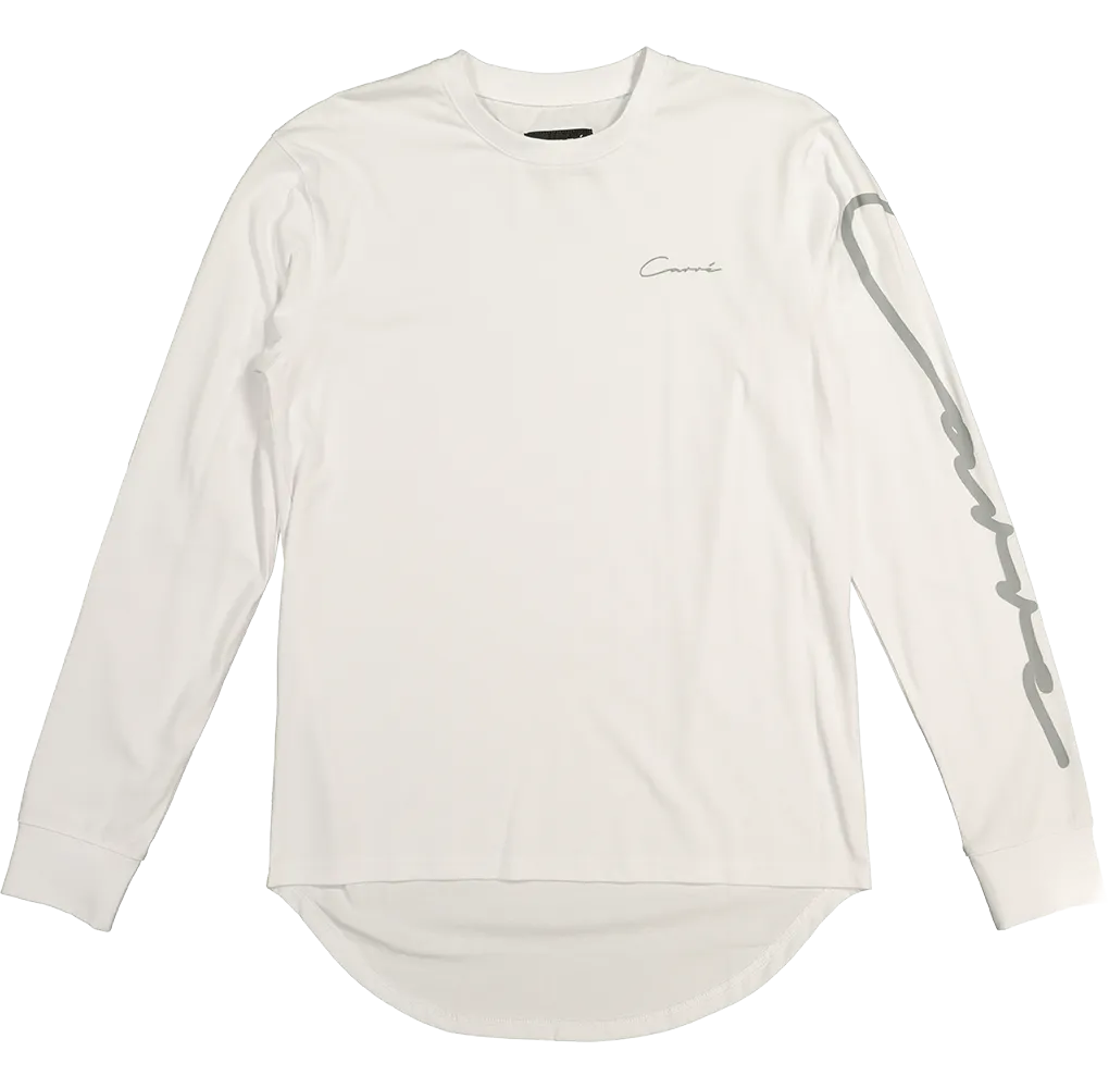 Carré Men's Script Slim Long Sleeve T-Shirt White