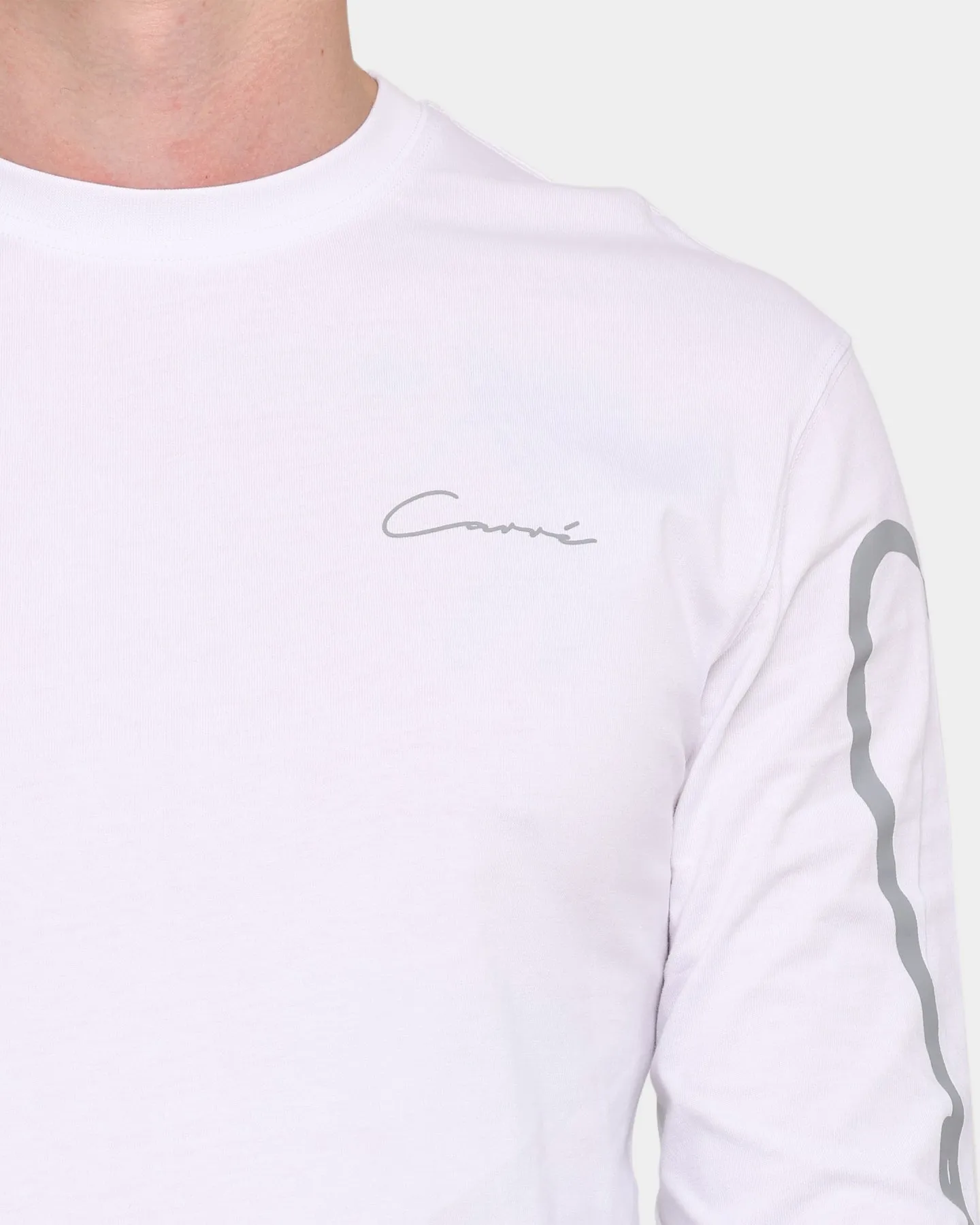Carré Men's Script Slim Long Sleeve T-Shirt White