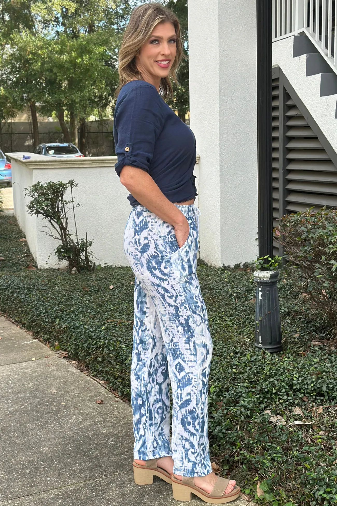Cayan Printed Linen Pants