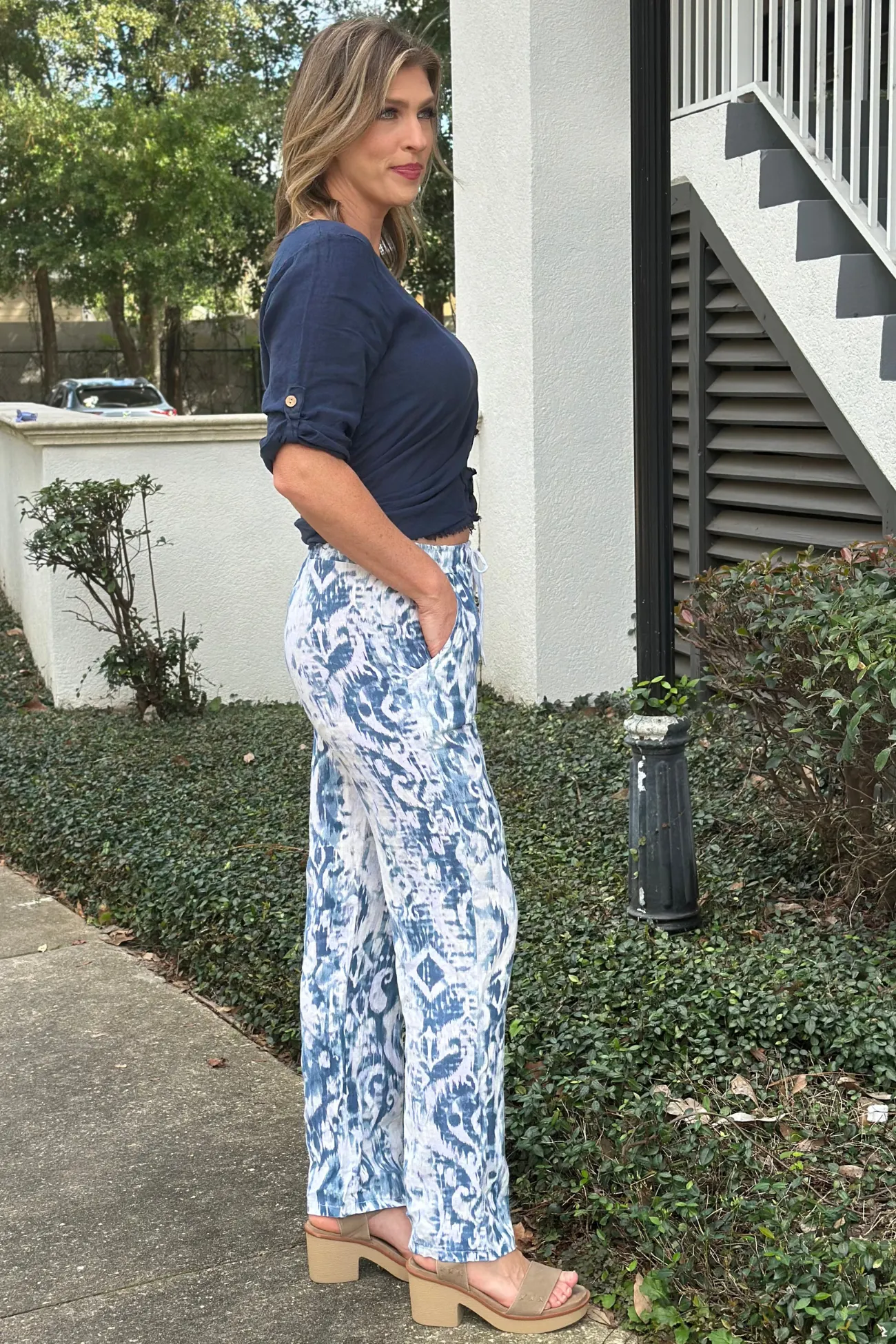 Cayan Printed Linen Pants