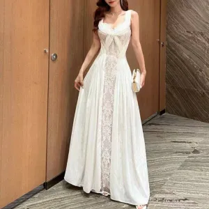 Clementine Sweetheart Neck Chiffon Maxi Dress