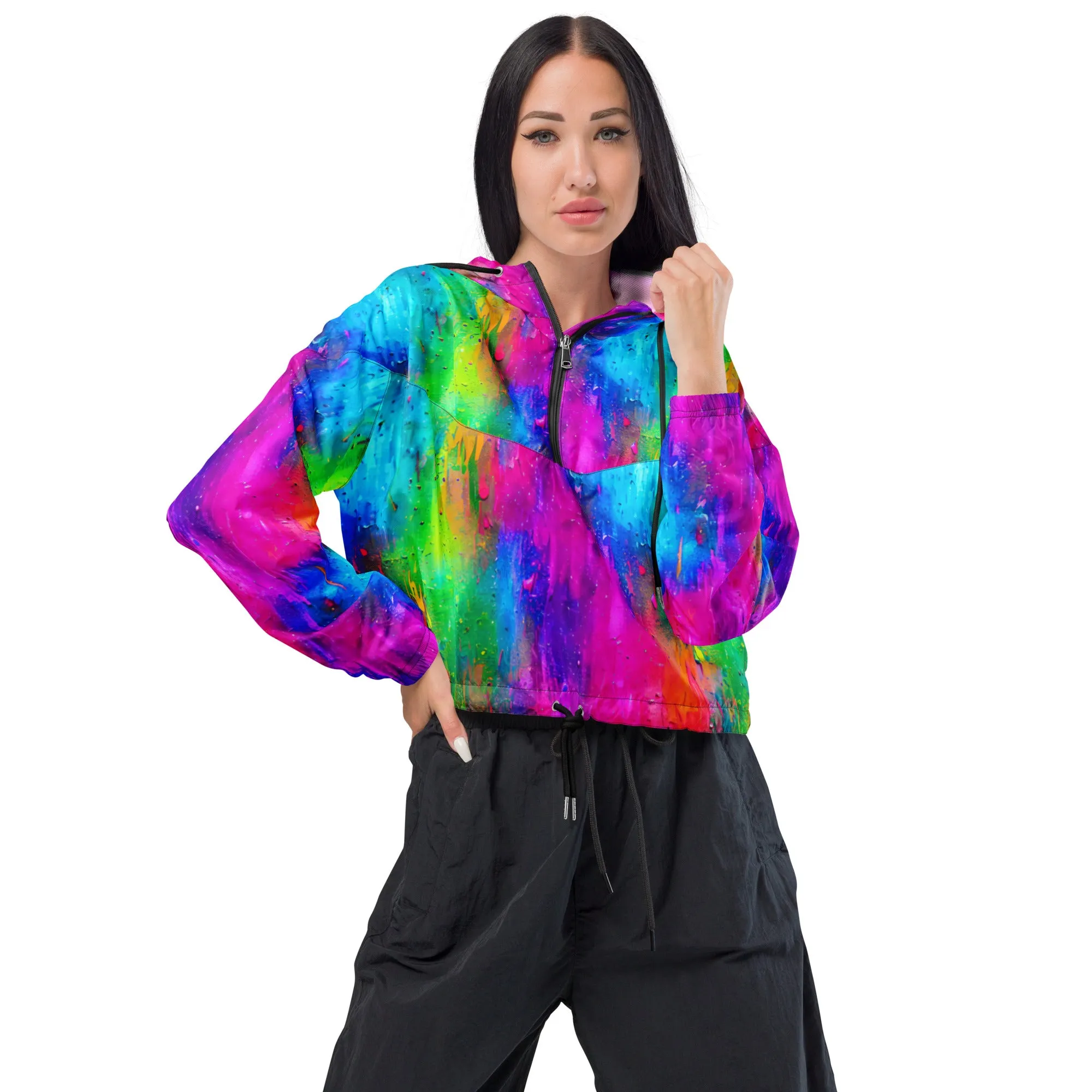 Color Splash cropped windbreaker