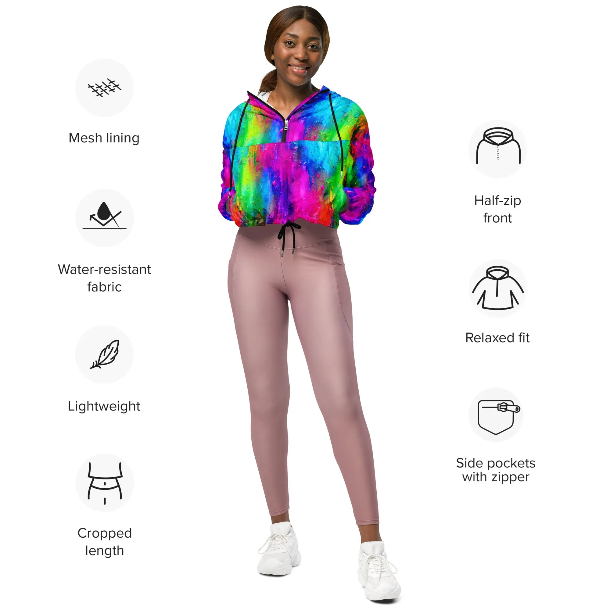 Color Splash cropped windbreaker