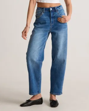 Comfort Stretch High Rise Barrel Jeans