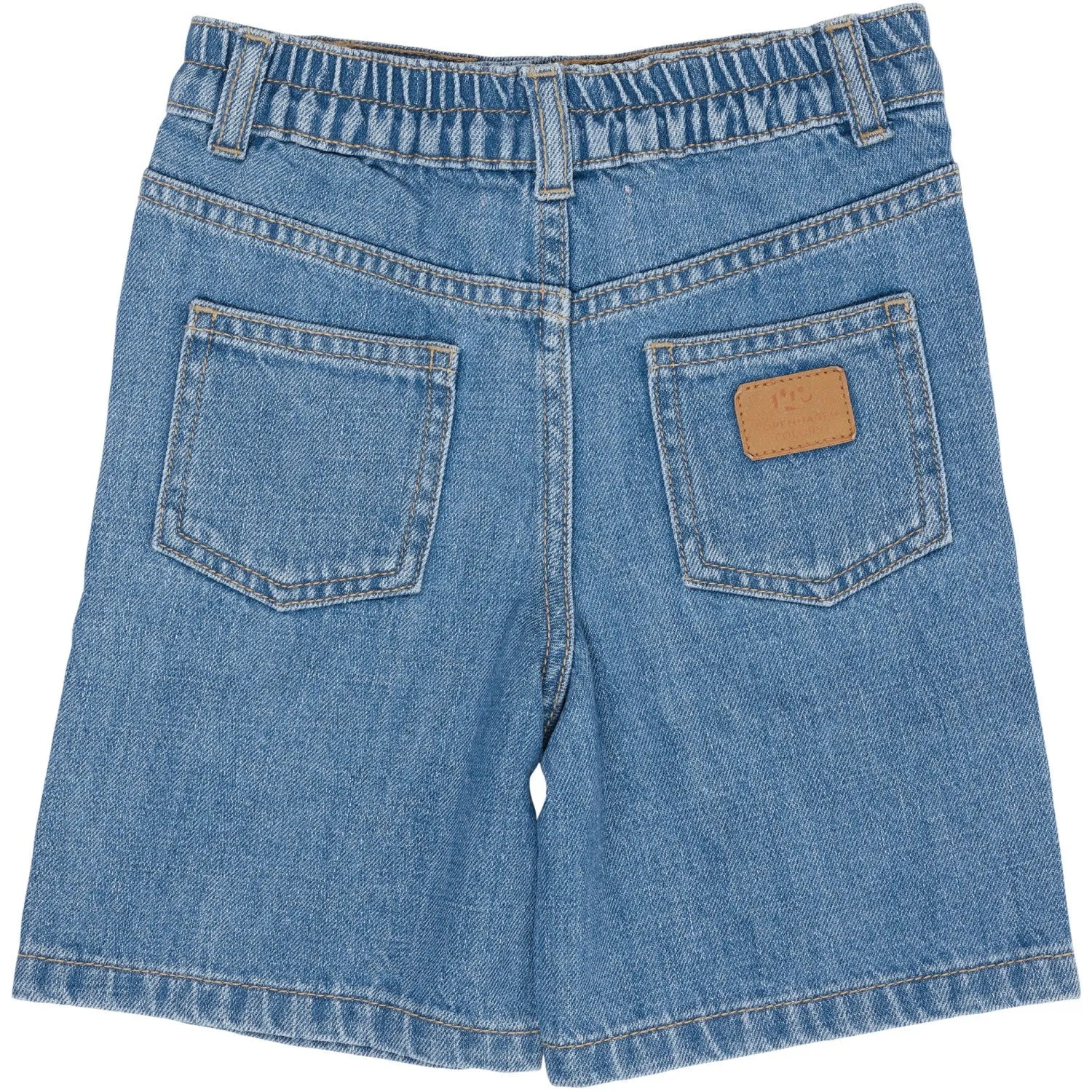 COPENHAGEN COLORS Lt Blue Indigo Washed Organic Wide Leg Denim Shorts