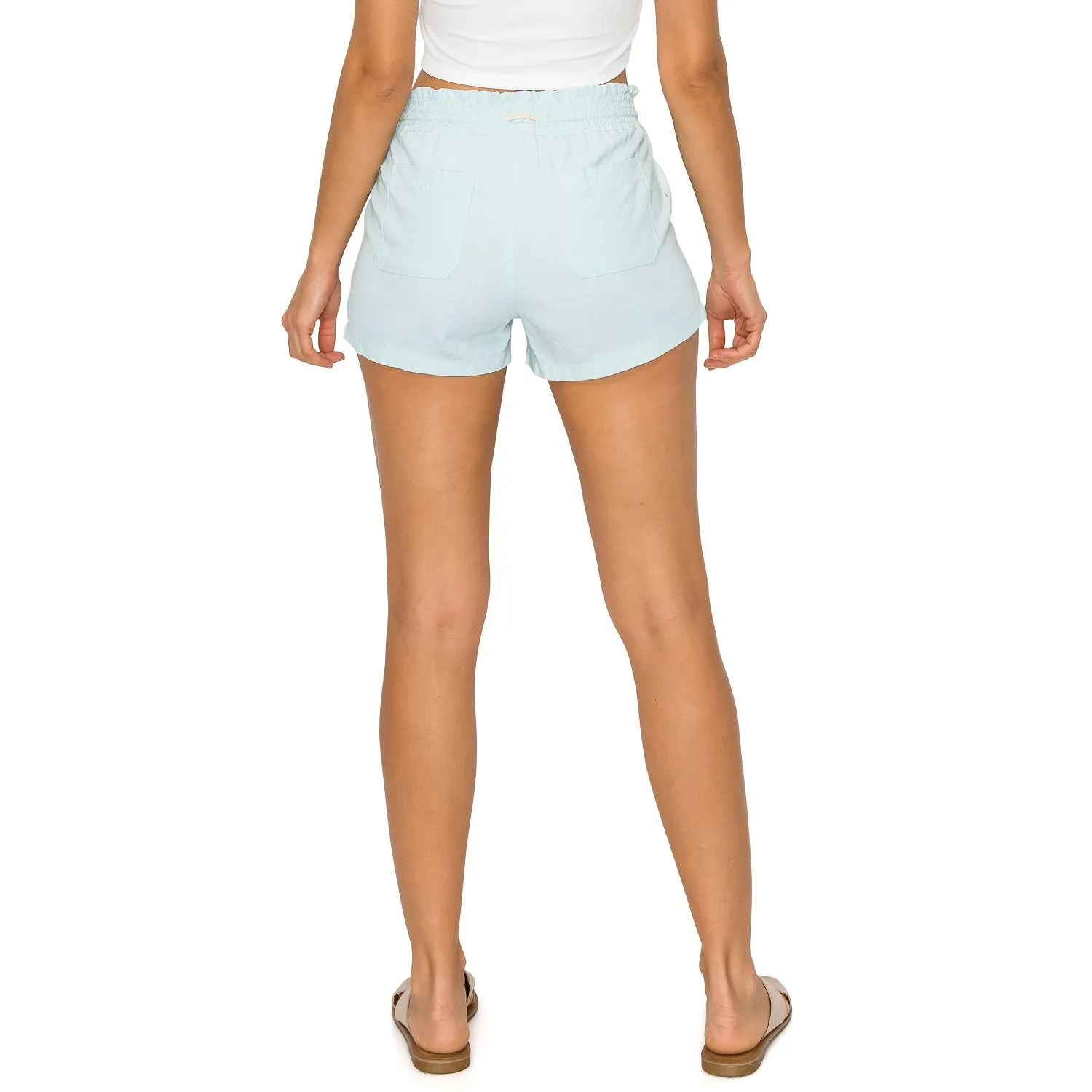 Drawstring Linen Shorts - Frost Mint