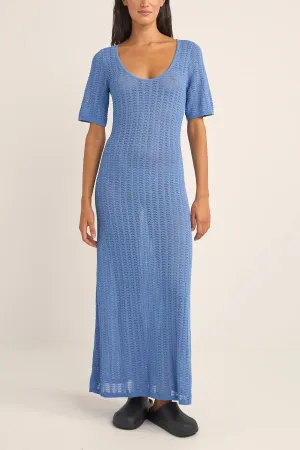 Georgia Short Sleeve Maxi-Blue