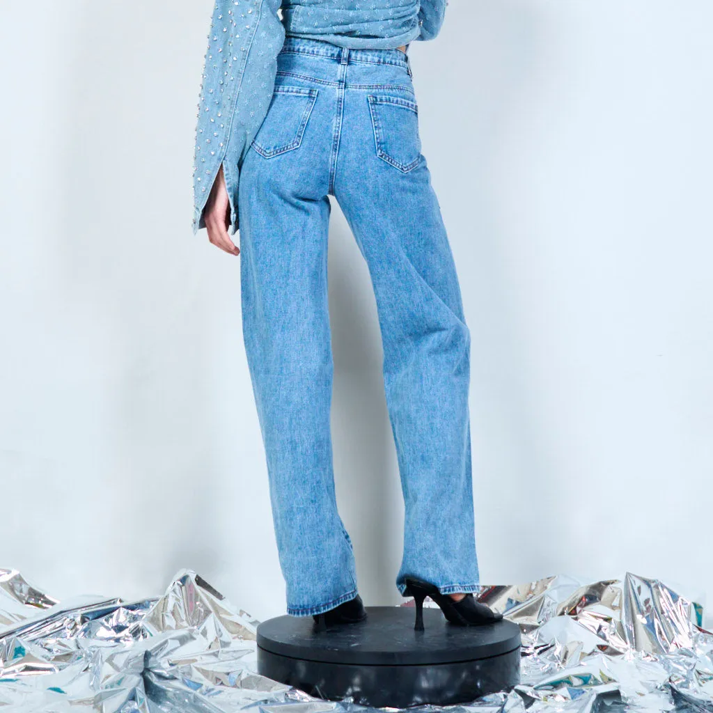 Glam crystal-studded jeans wholesale
