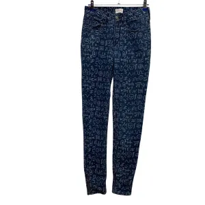 Gorman River Nile Hieroglyphics Pattern High Wasited Denim Jeans