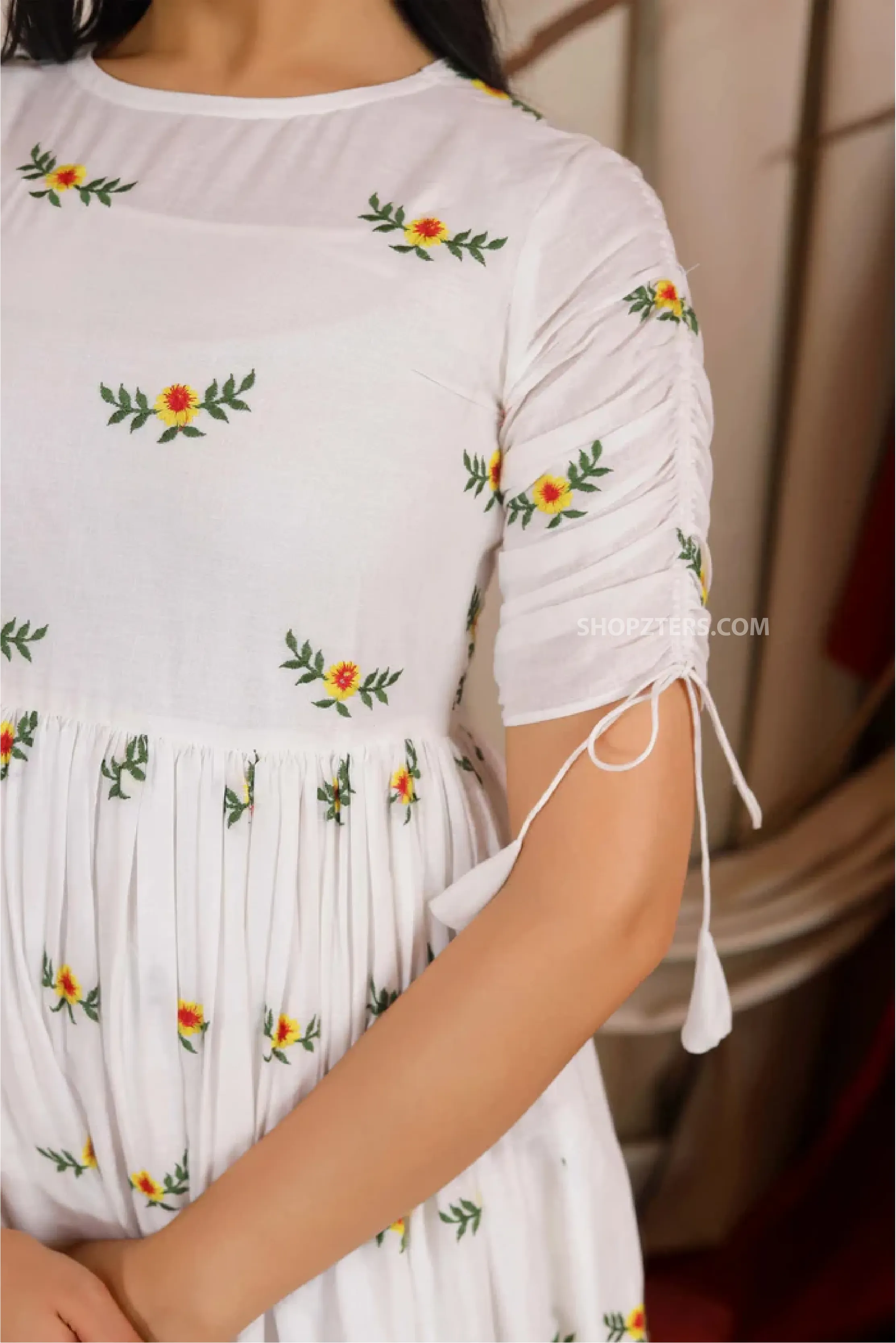 Hand Embroidery Summer White Dress