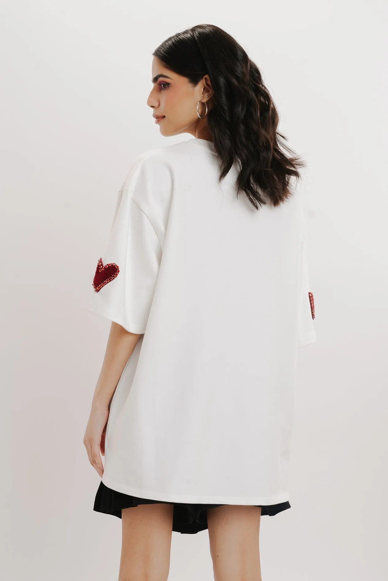 Heart Eyes For You White Oversized Tee